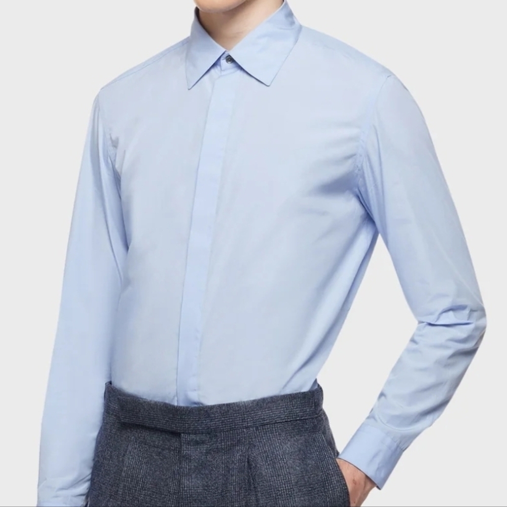 Doc & Amelia By Cintas 111096-23 Fly Placket Button Up Dress Shirt Small